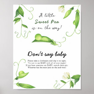 Kleine Pea Baby Dusche - Sag nicht Baby Poster