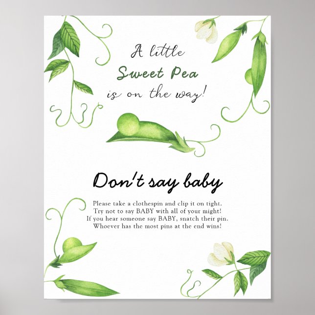 Kleine Pea Baby Dusche - Sag nicht Baby Poster (Vorne)