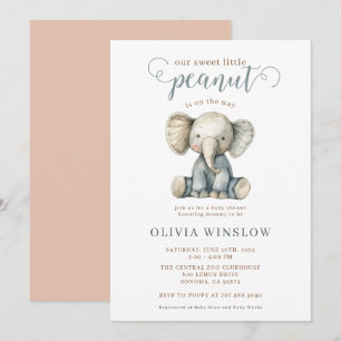 Kleine Peanut Baby Elephant Baby Dusche Einladung