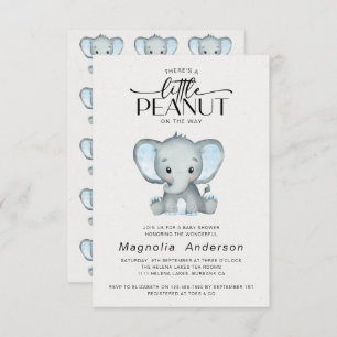 Kleine Peanut Blue Elephant Baby Dusche Einladung