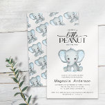 Kleine Peanut Blue Elephant Baby Dusche Einladung<br><div class="desc">Mit diesem modernen Design laden Freunde und Familie zum Baby Duschfest ein.</div>