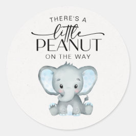 Kleine Peanut Blue Elephant Baby Dusche Runder Aufkleber