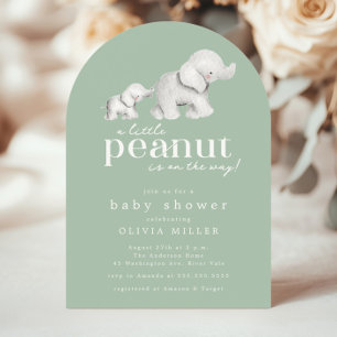 Kleine Peanut Elephant Babydusche Einladung