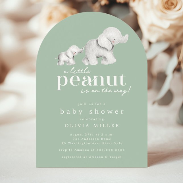 Kleine Peanut Elephant Babydusche Einladung (Von Creator hochgeladen)
