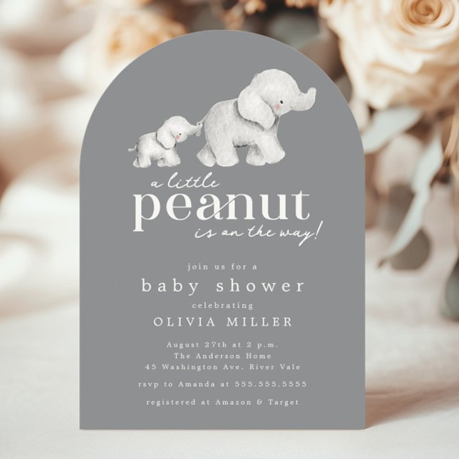 Kleine Peanut Elephant Babydusche Einladung (Von Creator hochgeladen)