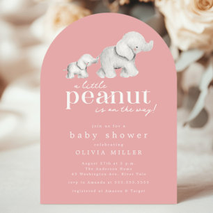 Kleine Peanut Elephant Babydusche Einladung