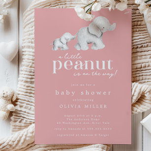 Kleine Peanut Elephant Babydusche Einladung
