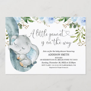 Kleine Peanut Elephant Trunk Baby Dusche Einladung