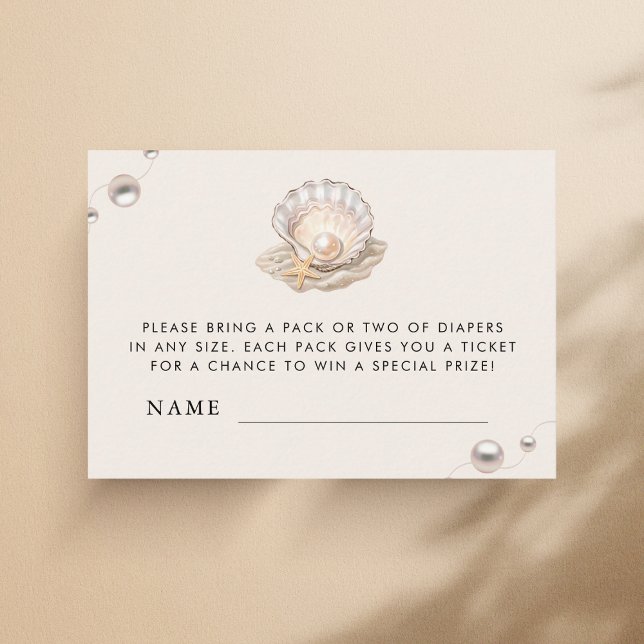 Kleine Pearl Baby Duwer Windel Raffle Umschließung Begleitkarte (Von Creator hochgeladen)