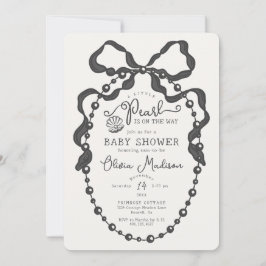 Kleine Pearl Black Coquette Bow Baby Dusche laden