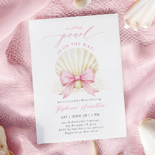 Kleine Pearl Coquette Babyparty Einladung