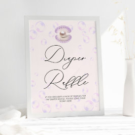 Kleine Pearl Diaper Raffle Baby Dusche Poster
