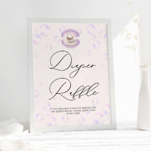 Kleine Pearl Diaper Raffle Baby Dusche Poster