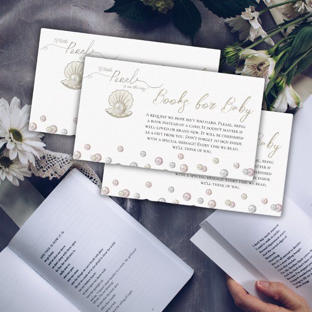 Kleine Perle unter dem Meer Bücher für Babydusche Begleitkarte (Von Creator hochgeladen)