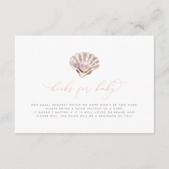 Kleine Perlenbücher für Babydusche Begleitkarte (Vorderseite)