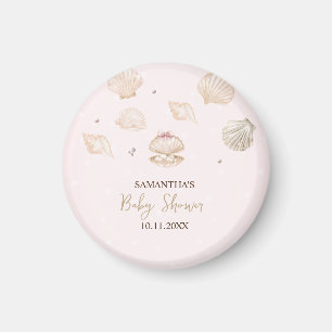 Kleine Perlmuscheln Punkte Baby Shower Magnet