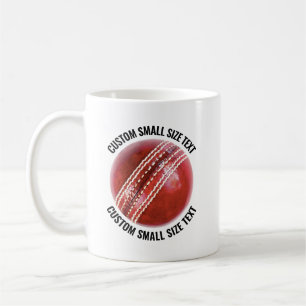 Kleine personalisierte Text Cricket Kugel 330g Cus Kaffeetasse