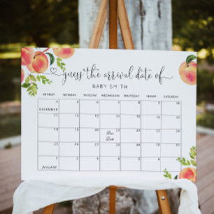 Kleine Pfirsich Errate den Geburtstermin Kalender  Poster