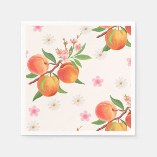 Kleine Pfirsich ist auf dem Weg Baby Shower Serviette