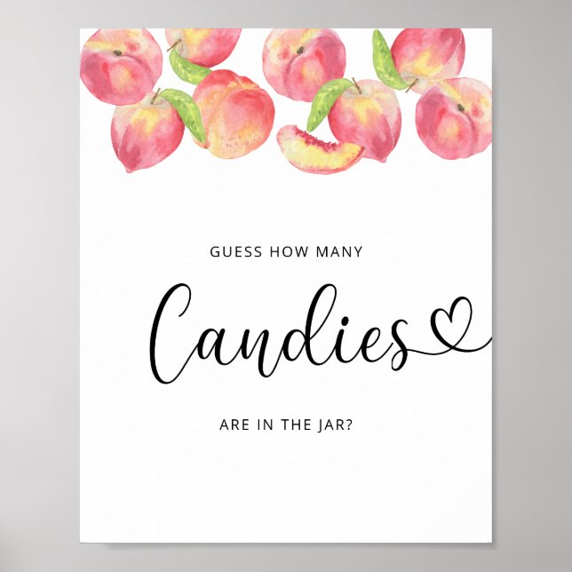 Kleine Pfirsichrätchen, wie viele Bonbons Poster (Vorne)