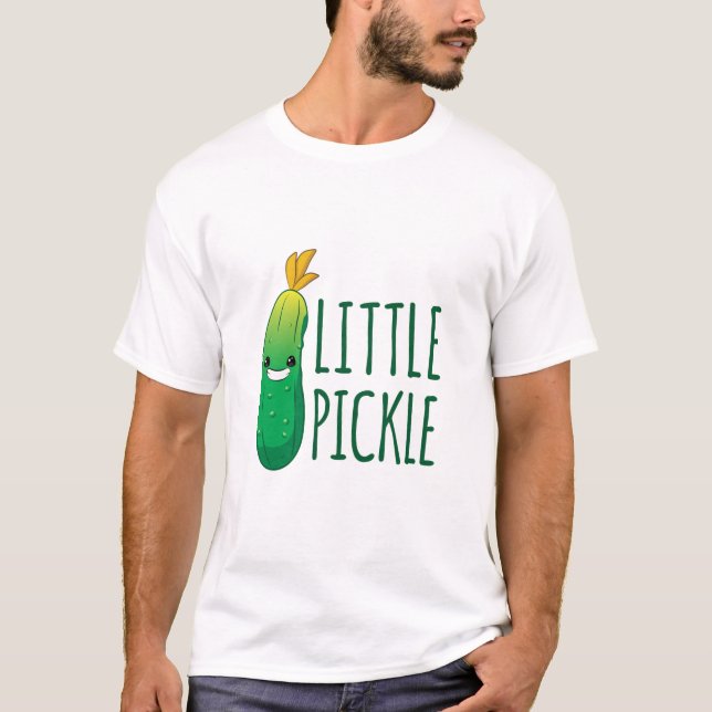 Kleine Pickle Niedliche grüne Pickle mit Sonnenbri T-Shirt (Vorderseite)