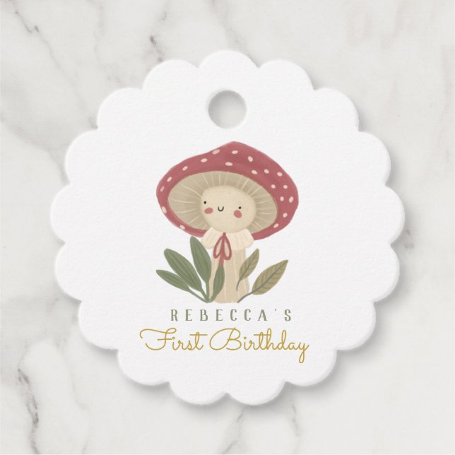 Kleine Pilze Geburtstagsgeschenke Tags Geschenkanhänger (Vorderseite)