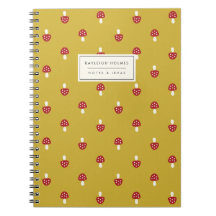 Kleine Pilze (Gold) SpiralNotebook