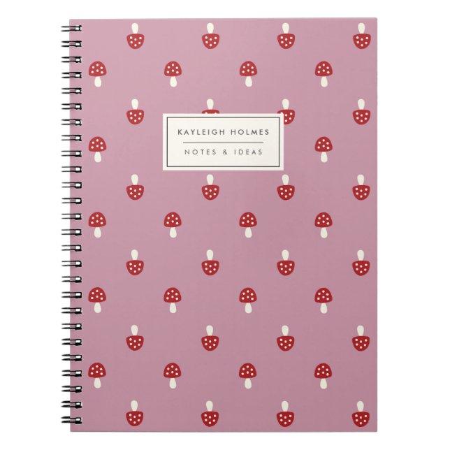 Kleine Pilze (rosa) Notebook Notizblock (Vorderseite)
