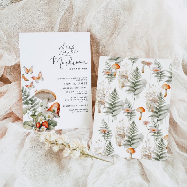 Kleine Pilzspülung mit minimaler Babydusche Einladung (Von Creator hochgeladen)