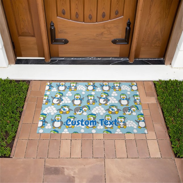 Kleine Pinguine Background Doormat Fußmatte (Außenbereich)