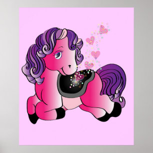 Kleine pinkfarbene Kinderzimmer Kunst Poster