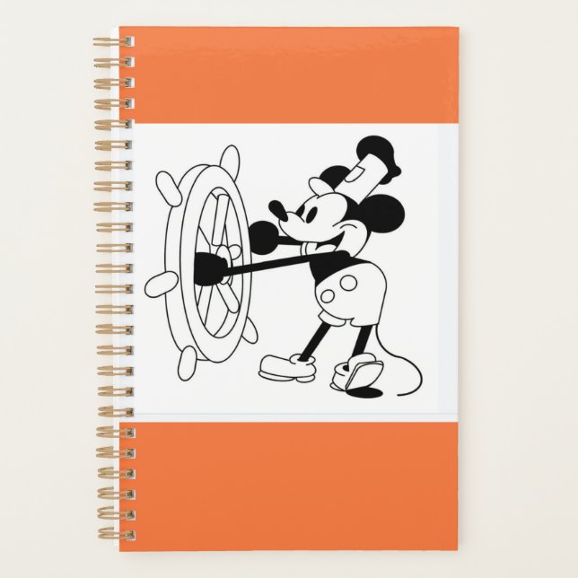 Kleine Planerorange mit Steamboat Willie Design Planer (Vorderseite)