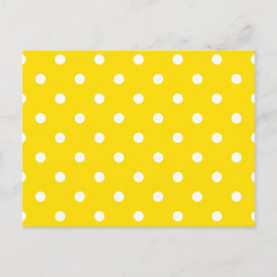 Kleine Polka Dots - weiß auf goldgelb Postkarte