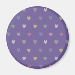 Kleine Polka Herzen auf Ultra Violet Lila Magnet