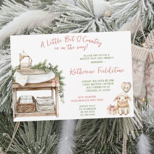 Kleine Portion Land-Winter-Boho-Baby-Mädchen-Party Einladung