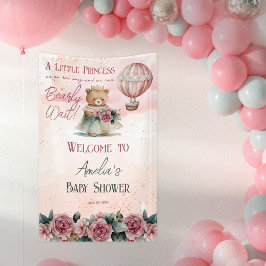 Kleine Princess Bear Bearly Wait Girl Baby Dusche Banner