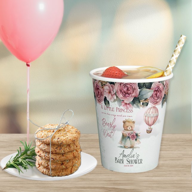 Kleine Princess Bear Bearly Wait Girl Baby Dusche Pappbecher (Von Creator hochgeladen)