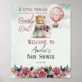 Kleine Princess Bear Bearly Wait Girl Baby Dusche Poster