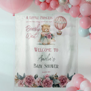 Kleine Princess Bear Bearly Wait Girl Baby Dusche Wandteppich