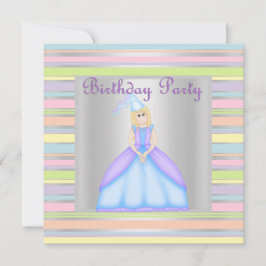 KLEINE PRINCESS BIRTHDAY PARTY INVITATION Silber Einladung