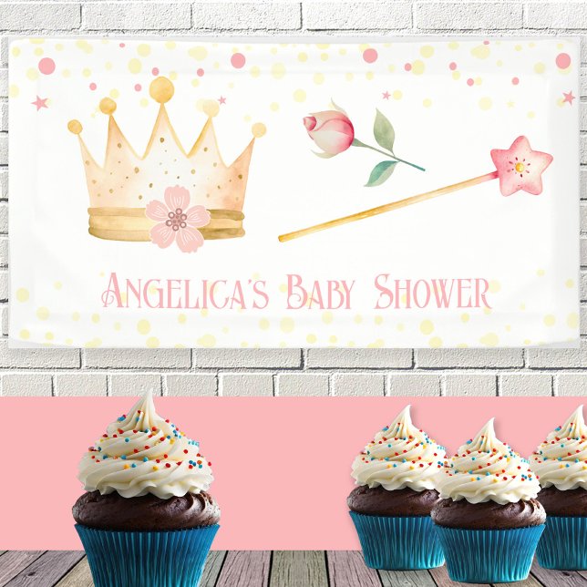 Kleine Princess Crown Pink Babydusche Banner (Von Creator hochgeladen)