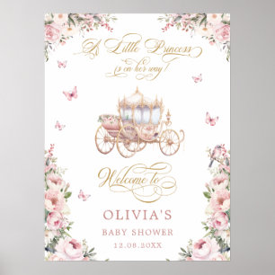 Kleine Princess Floral Baby Dusche Empfang Poster