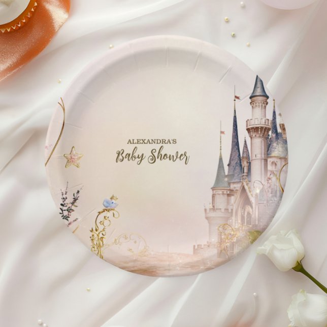 Kleine Princess Mairytale Castle Babydusche Pappteller (Von Creator hochgeladen)