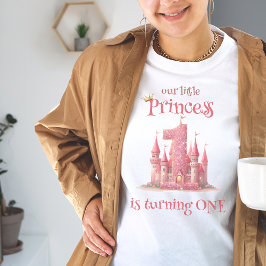 Kleine Princess Pink Burg 1. Geburtstag T-Shirt