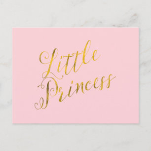 Kleine Princess Quote Imitate Gold Foil Glitzer Pi Postkarte