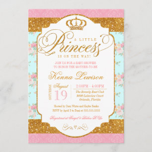 Kleine Princess Shabby Chic Blume Kinderdusche Einladung