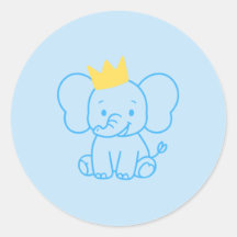 Kleine Prinz-Elefanten-Baby-Shower-Umschlag-Siegel