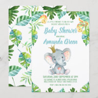 Kleine Prinz Elephant Babydusche Einladung