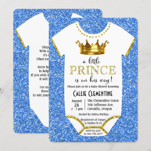 Kleine Prinz Glitter Baby Shower Einladung