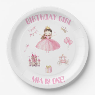 Kleine Prinzessin 1. Geburtstag Pappteller Mädchen